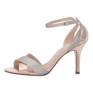 Nina Women Venus Ankle Strap Sandals Size US 9M Pearl Rose Crystal Glitter